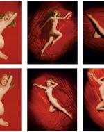 Marylin Monroe on Red Velvet, 1949