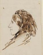 George Eliot, Ink Drawing by Lowes Cato Dickinson (1872)