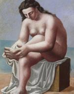 Seated Nude Drying Her Foot