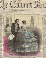 Woman Faces Man in Large Blue Dress, Man Holds Broken Contract