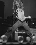 Robert Plant Singer Robert Plant performing with British heavy rock group Led Zeppelin, at Earl's Court, London, May 1975. 