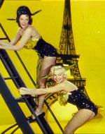 Jane Russell and Marilyn Monroe in Trailer Shot from Gentlemen Prefer Blondes.  1953.