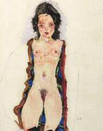 Schiele, Egon. Nude with Red Garters. 1911. 