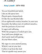 Two Stanza poem on growing old by Amy Lowell