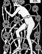 Beardsley, Aubrey. Hermaphrodite among Roses. 1894.