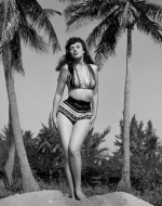 Bunny Yeager 1953 Self-Portrait in Seminole Indian Patterned Bikini