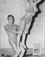 Photo of Jayne Mansfield and Mickey Hargitary at 1956 Ballyhoo Ball Costume. 1956. 