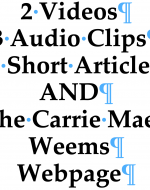 2 Videos 3 Audio Clips 1 Short Article AND The Carrie Mae Weems Webpage
