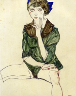 Egon Schiele's 1913 Sitting Woman in a Green Blouse