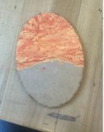 I began this process by using two different acrylic markers and mixing them a bit attempting to create a marble affect