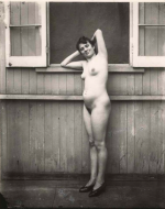 Bellocq, E. J. Storyville Photo, Standing woman outdoors. 1912.
