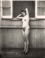 Bellocq, E. J. Storyville Photo, Standing woman outdoors. 1912.