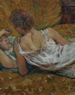 Georges Seurat's 1887 "The Models.", Edgar Germain Hilaire Degas's 1885 "Woman Combing Her Hair.", Henri de Toulouse-Lautrec's 1895 "The Two Friends."