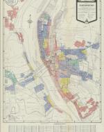 This is a map of Harrisburg and its surrounding communities developed by the FHA. The map divides the city into 4 different zones; into zones with four different risk levels, “Best”, “Still Desirable”, “Definitely Declining”, and “Hazardous”.