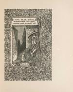 The detailed design showing a bearded figure in a broad hat standing by a door into a garden is surrounded by  an intricate tracery of vines and grapes.