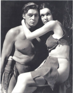 Photograph of Johnny Weissmuller and Maureen O'Sullivan.