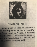Advert for Victoria Hall in Lulu White’s Mahogany Hall Brochure. ca 1917.