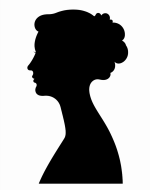 a black silhouette graphic of a woman