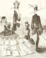 Thin, elaborately dressed bourgeois people preparing for direct transit to the sea.