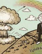 Two contrasting perspective, one side is peaceful and the other is chaotic 