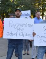Protest in favor of CRT being taught in school, protests states 81% Democrats in favor of CRT being taught and that school districts should choose to teach CRT or not. 