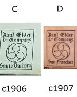 Various stamp designs used by Paul Elder and Company, featured on paulelder.org
