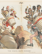 Published as a companion to the Poem, this features personifications of America and Great Britain carrying their overseas territories. 