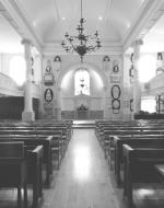 The interior of St. Swithin's Church of Walcot in Bath, a church that Jane Austen attended. 