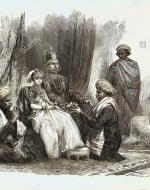 Picture of Princess Gouramma and her father, Chikka Virarajendra (1852) 