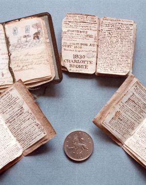 Some of the miniature books created by young Charlotte Brontë.