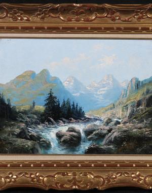 Mountain landscape of the 19th century, the Pyrenees