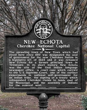 New Echota Historical Marker: Cherokee National Capital