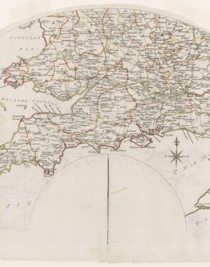 Crafted and published by Thomas Balster in 1788, United Kingdom. Titled “The Ladies Travelling Fan, of England and Wales”. Part of The Albert and Victoria Museum’s collection. 