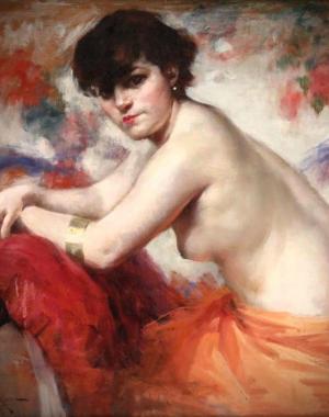 Marian Slugocki"s 1908 Awakening Spring , Frederic Leighton’s 1895 Flaming June, Francois Bonnardel's 1920 Le Coussin Rouge