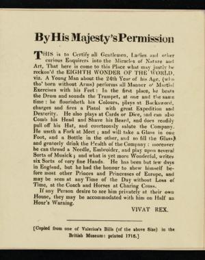 A man with no arms who is considered the "Eighth Wonder of The World."