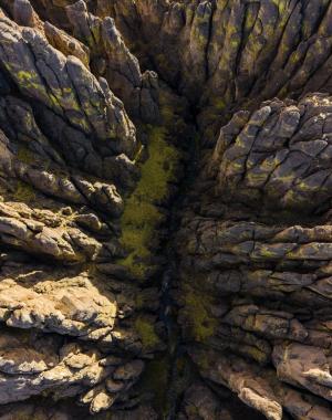 Mountain landscape viewed from above