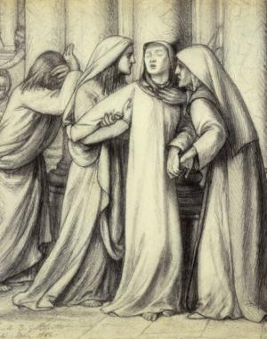 Dante Gabriel Rossetti, The Virgin Mary Being Comforted (1852).