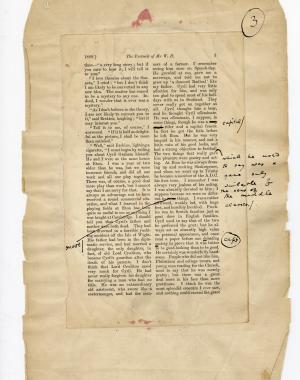 Folio 3 with Wilde's handwritten annotations in the margins of the page.
