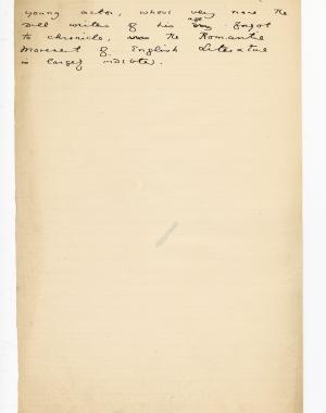 Folio 42 is a handwritten notebook page with no cutouts. The handwriting stops after only 5 lines and leaves the rest blank. The is the end of Chapter 2.