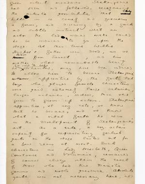 Folio 59 is a handwritten notebook page with no cutouts. There are a number of inkblots or drippings on this page.