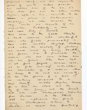 Folio 81 is a handwritten notebook page with no cutouts. Wilde leaves a blank after the word "Sonnets" on the tenth line, presumably to fill in later.  