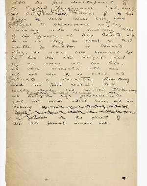 Folio 84 is a handwritten notebook page with no cutouts. Wilde leaves blank space at the bottom of the page, perhaps to better connect it with the following folio 85, which begins with a cut out from Blackwood's.