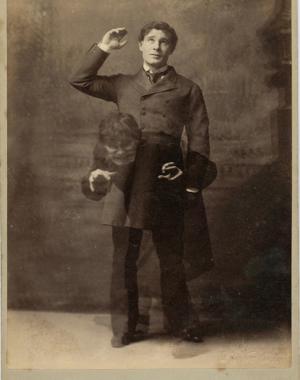Double exposure image of James Mansfield in a production as both Jekyll and Hyde