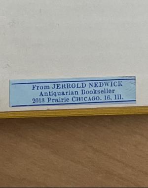 Bookseller ticket that says where the store was