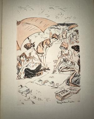 Cover , Betty Bile inscription, Title Page, First Stanza , Women sitting around a table playing bridge , Women outside playing bridge