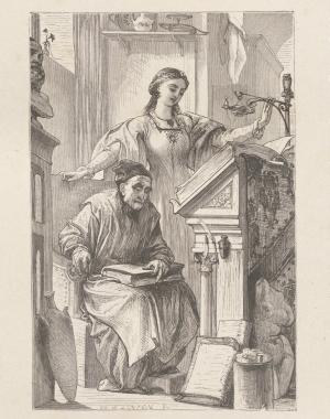 Full Plate Illustration of the Blind Scholar, pg. 64
