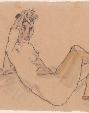 Reclining Female Nude — Oscar Kokoschka, 1911-1912