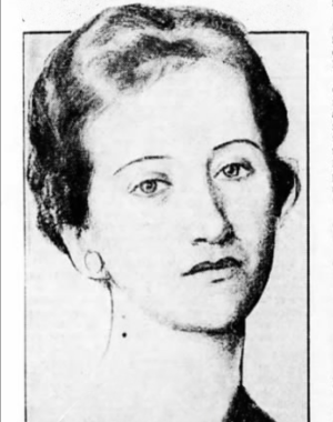 an illustrated portrait of Mildred Cram