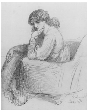 Sketch of Jane Morris by Rossetti