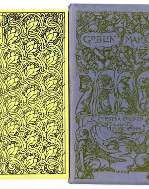 The cover page of the 1973 Green Tiger rendition of Christina Rossetti's Goblin Market, originally published in 1893